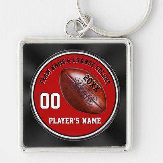 Rood Zwart Witte Gepersonaliseerde Senior Voetbal Sleutelhanger
