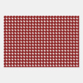 Rood & Zwart Witte Houndstooth Inpakpapier Vel (Voorkant 2)