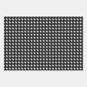 Rood & Zwart Witte Houndstooth Inpakpapier Vel (Voorkant 3)