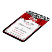 Rood, Zwart, Witte Liefdesharten Foto Save the Dat Magneet (Linkerzijde)