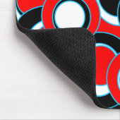 Rood Zwart & Witte Mod Cirkel Muismat (Hoek)