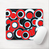 Rood Zwart & Witte Mod Cirkel Muismat (Met muis)