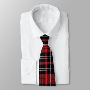 Rood Zwart Witte Tartan Buffalo Plaid Heren  Stropdas