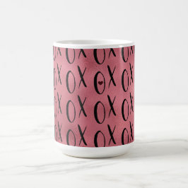 Rood Zwart XOXO Hart Koffiemok