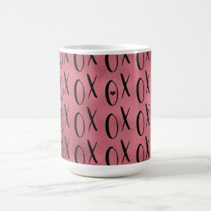 Rood Zwart XOXO Hart Koffiemok