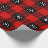 Rood Zwart XXL Buffel Gepelde Lumberjack SQ Monogr Cadeaupapier (Hoek)