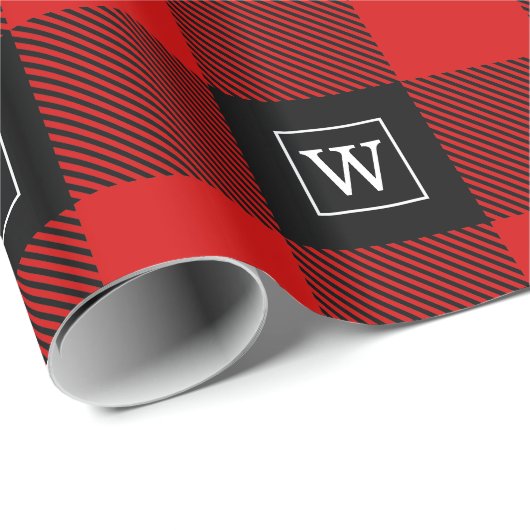 Rood Zwart XXL Buffel Gepelde Lumberjack SQ Monogr Cadeaupapier (Rol Hoek)