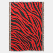 Rood Zwart Zebra Strepen Print Deken (Voorkant Verticaal)