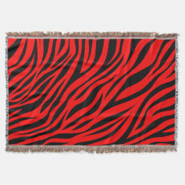Rood Zwart Zebra Strepen Print Deken