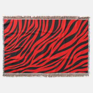 Rood Zwart Zebra Strepen Print Deken