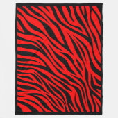 Rood Zwart Zebra Strepen Print Fleece Deken (Voorkant)