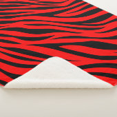 Rood Zwart Zebra Strepen Print Sherpa Deken (3/4)