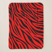 Rood Zwart Zebra Strepen Print Sherpa Deken (Voorkant)