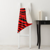Rood Zwart Zebra Strepen Print Sherpa Deken (In situ)