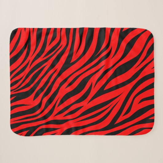 Rood Zwart Zebra Strepen Print Sherpa Deken (Voorkant (horizontaal))