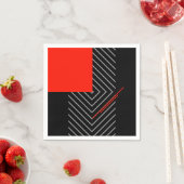 Rood, zwart, zilver en wit servet (Insitu)