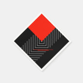 Rood, zwart, zilver en wit servet (Hoek)