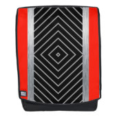 Rood, zwart, zilver en witte strepen rugtassen (Voorkant)