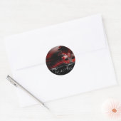 Rood Zwart & Zilver Masquerade Party Sticker (Envelop)