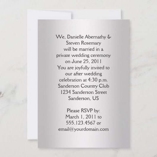  Rood Zwart Zilveren Post Huwelijksfeest Kaart (Achterkant)