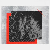 Rood, zwart, zwart en grijs gestreept  fleece deken (Voorkant (Horizontaal))