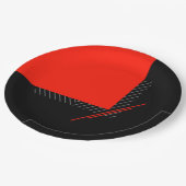 Rood, zwart, zwart en wit papier, geometrische afd papieren bordje (Gekanteld)
