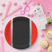 Rood, zwart, zwart en wit papieren bordje (Feest)