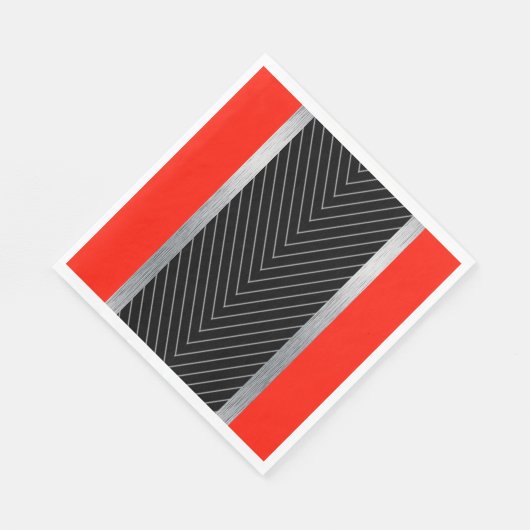 Rood, zwart, zwart en wit servet (Hoek)