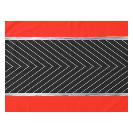 Rood, zwart, zwart en wit tafelkleed (Voorkant (Horizontaal))