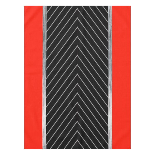 Rood, zwart, zwart en wit tafelkleed (Voorkant)