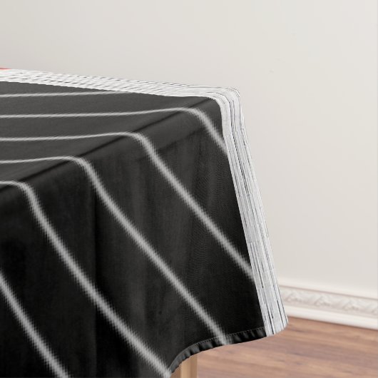 Rood, zwart, zwart en wit tafelkleed (Voorbeeld)
