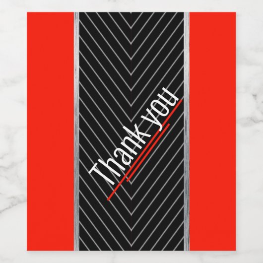 Rood, zwart, zwart en wit wijn etiket (Enkel label)