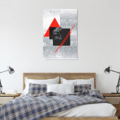 Rood, zwart, zwart & grijze streep print kunst (Insitu (Slaapkamer))