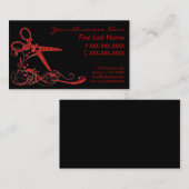 Rood zwart zwenkhaar snijd visitekaartjes (Voorkant / Achterkant)