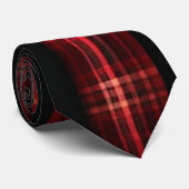 Rood Zwarte Abstract Plaid Trendy Collectie Stropdas (Opgerold)