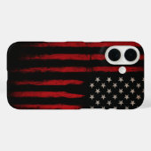 Rood-Zwarte Amerikaanse Vlag Case-Mate iPhone Case (Achterkant (horizontaal))