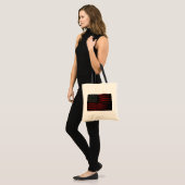Rood-Zwarte Amerikaanse Vlag Tote Bag (Voorkant (model))