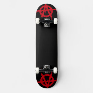 Rood-Zwarte Anarchie Originele Kunst Persoonlijk Skateboard