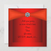 Rood Zwarte Black Tie Feest Kaart (Achterkant)