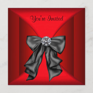 Rood Zwarte Black Tie Feest Kaart
