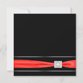 Rood Zwarte Bruiloft Kaart (Achterkant)
