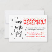 Rood Zwarte Bruiloftsreceptie Sterren Liefdescitaa Kaart (Voorkant)