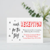 Rood Zwarte Bruiloftsreceptie Sterren Liefdescitaa Kaart (Staand voorkant)