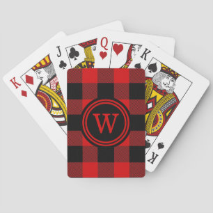 Rood Zwarte Buffalo Check Plaid 1IR#2 Pokerkaarten