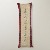 Rood Zwarte Buffalo geruit, Rode Truck en Kerstboo Lichaamskussen (Achterkant (Verticaal))