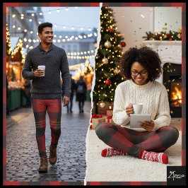 Rood Zwarte Buffalo geruite Flanel Tartan Leggings