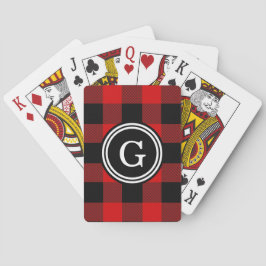Rood Zwarte Buffalo geruite Plaid 1IR Pokerkaarten
