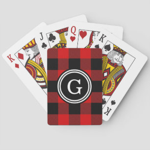 Rood Zwarte Buffalo geruite Plaid 1IR Pokerkaarten