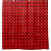 Rood Zwarte Buffalo Hart Plaid Douchegordijn (Voorkant)
