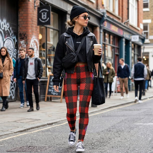 Rood Zwarte Buffalo Plaid Grove Dennebos Leggings